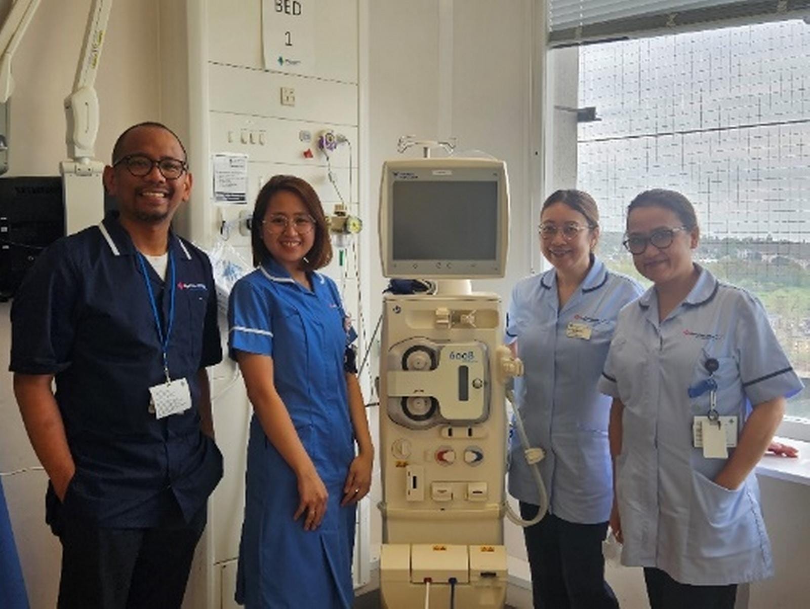 dialysis8 L-R: Froilan Galama (Dialysis Unit Manager), Teresa Tangonan, Luvie Manabat and Suzanne Cabang-Llamas (Dialysis Nurses)